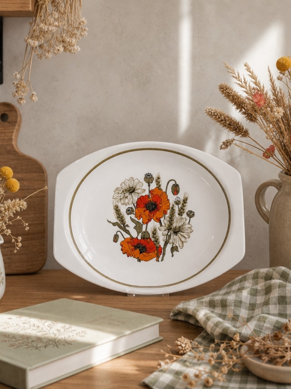 Vintage J.&G. Meakin Studio Ironstone Serving Dish – Poppy Floral 1970s England
